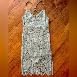Lulu's Lace Dress in Light Gray
